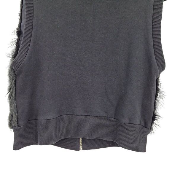 Aiko Womens Vest Faux Vegan‎ Fur Rocker Zip Up Silk Lined Pockets Black XS - Picture 10 of 13
